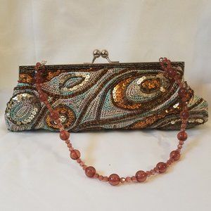 Fancy Beaded Mosiac Clutch